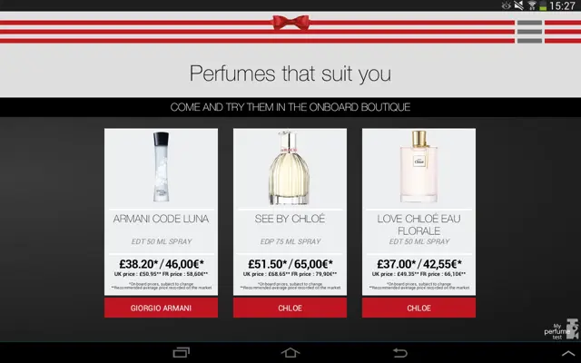 My Perfume Test android App screenshot 1